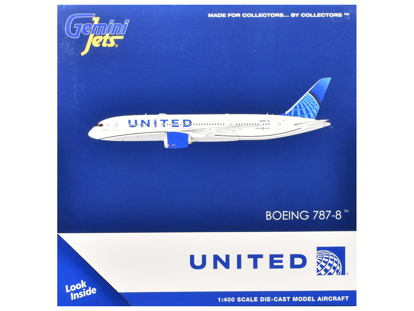 Boeing 787-8 Commercial Aircraft "United Airlines" (N26902) White with Blue Tail 1/400 Diecast Model Airplane by GeminiJets <h2>Boeing GeminiJets</h2> <p>High-quality car perfect for collectors and en