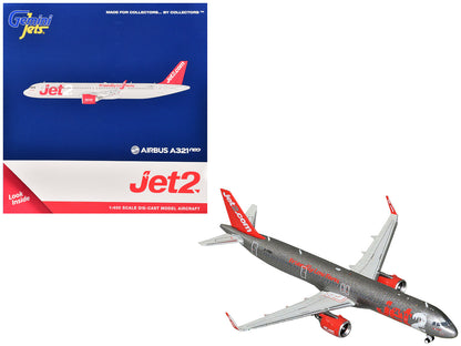 Airbus A321neo Commercial Aircraft "Jet2" (G-SUNO) Gray Metallic with Red Tail 1/400 Diecast Model Airplane by GeminiJets <h2>Airbus GeminiJets</h2> <p>High-quality car perfect for collectors and enth