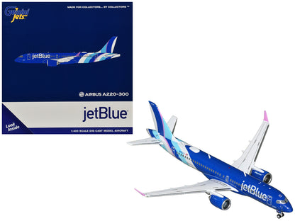 Airbus A220-300 Commercial Aircraft "JetBlue Airways" (N3241J) Blue with Striped Tail 1/400 Diecast Model by GeminiJets <h2>Airbus GeminiJets</h2> <p>High-quality car perfect for collectors and enthus