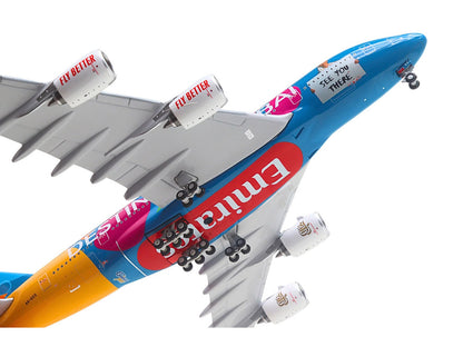 Airbus A380-800 Commercial Aircraft "Emirates Airlines - Destination Dubai" (A6-EES) Blue with Graphics 1/400 Diecast Model Airplane by GeminiJets <h2>Airbus GeminiJets</h2> <p>High-quality car perfec