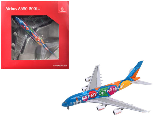 Airbus A380-800 Commercial Aircraft "Emirates Airlines - Destination Dubai" (A6-EES) Blue with Graphics 1/400 Diecast Model Airplane by GeminiJets <h2>Airbus GeminiJets</h2> <p>High-quality car perfec