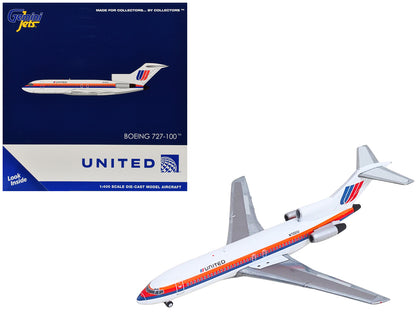 Boeing 727-100 Commercial Aircraft "United Airlines - Saul Bass Livery" (N7001U) White with Stripes 1/400 Diecast Model by GeminiJets <h2>Boeing GeminiJets</h2> <p>High-quality car perfect for collect