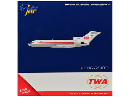 Boeing 727-100 Commercial Aircraft "Trans World Airlines" (N851TW) White with Red Stripes 1/400 Diecast Model by GeminiJets <h2>Boeing GeminiJets</h2> <p>High-quality car perfect for collectors and en