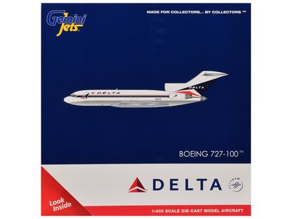 Boeing 727-100 Commercial Aircraft "Delta Air Lines" (N1633) White with Red and Blue Stripes 1/400 Diecast Model by GeminiJets <h2>Boeing GeminiJets</h2> <p>High-quality car perfect for collectors ent