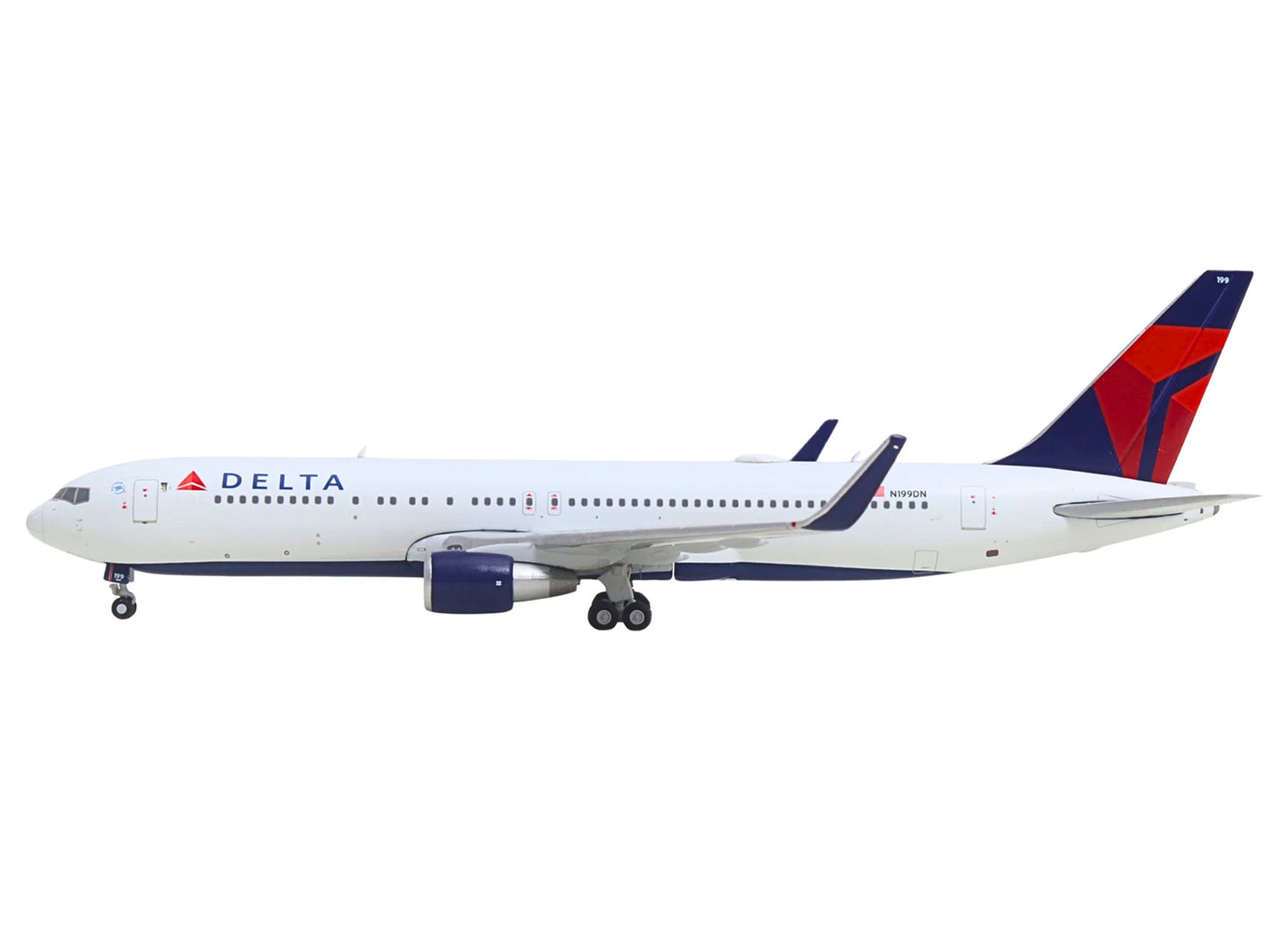 Boeing 767-300ER Commercial Aircraft "Delta Air Lines" (N199DN) White with Red and Blue Tail 1/400 Diecast Model by GeminiJets <h2>Boeing GeminiJets</h2> <p>High-quality car perfect for collectors ent