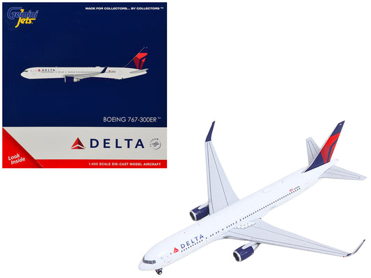 Boeing 767-300ER Commercial Aircraft "Delta Air Lines" (N199DN) White with Red and Blue Tail 1/400 Diecast Model by GeminiJets <h2>Boeing GeminiJets</h2> <p>High-quality car perfect for collectors ent