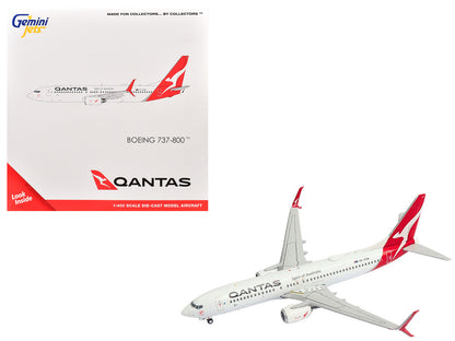 Boeing 737-800 Commercial Aircraft "Qantas Airways" (VH-VZW) White with Red Tail 1/400 Diecast Model Airplane by GeminiJets <h2>Boeing GeminiJets</h2> <p>High-quality car perfect for collectors and en