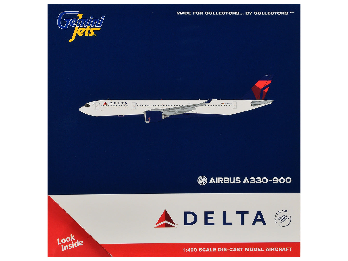 Airbus A330-900 Commercial Aircraft "Delta Air Lines" (N408DX) White with Red and Blue Tail 1/400 Diecast Model by GeminiJets <h2>Airbus GeminiJets</h2> <p>High-quality car perfect for collectors enth