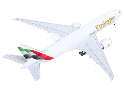 Boeing 777F Commercial Aircraft "Emirates SkyCargo" (A6-EFV) White with Striped Tail "Interactive Series" 1/400 Diecast Model by GeminiJets <h2>Boeing GeminiJets</h2> <p>High-quality car perfect for c