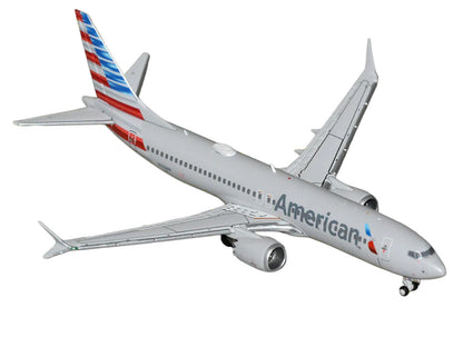 Boeing 737 MAX 8 Commercial Aircraft "American Airlines" (N326RP) Gray with Striped Tail Series 1/400 Diecast Model by GeminiJets <h2>Boeing GeminiJets</h2> <p>High-quality car perfect for collectors