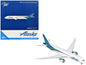 Boeing 787-9 Commercial Aircraft "Alaska Airlines" (N784HA) White with Blue and Green Tail 1/400 Diecast Model by GeminiJets