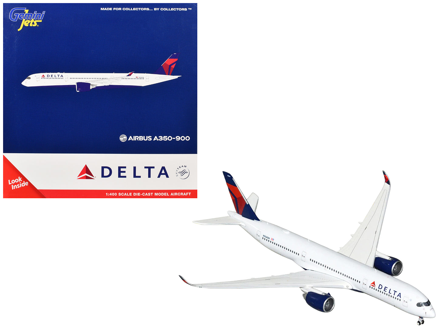 Airbus A350-900 Commercial Aircraft "Delta Air Lines" (N504DN) White with Blue and Red Tail 1/400 Diecast Model Airplane by GeminiJets <h2>Airbus GeminiJets</h2> <p>High-quality car perfect for collec