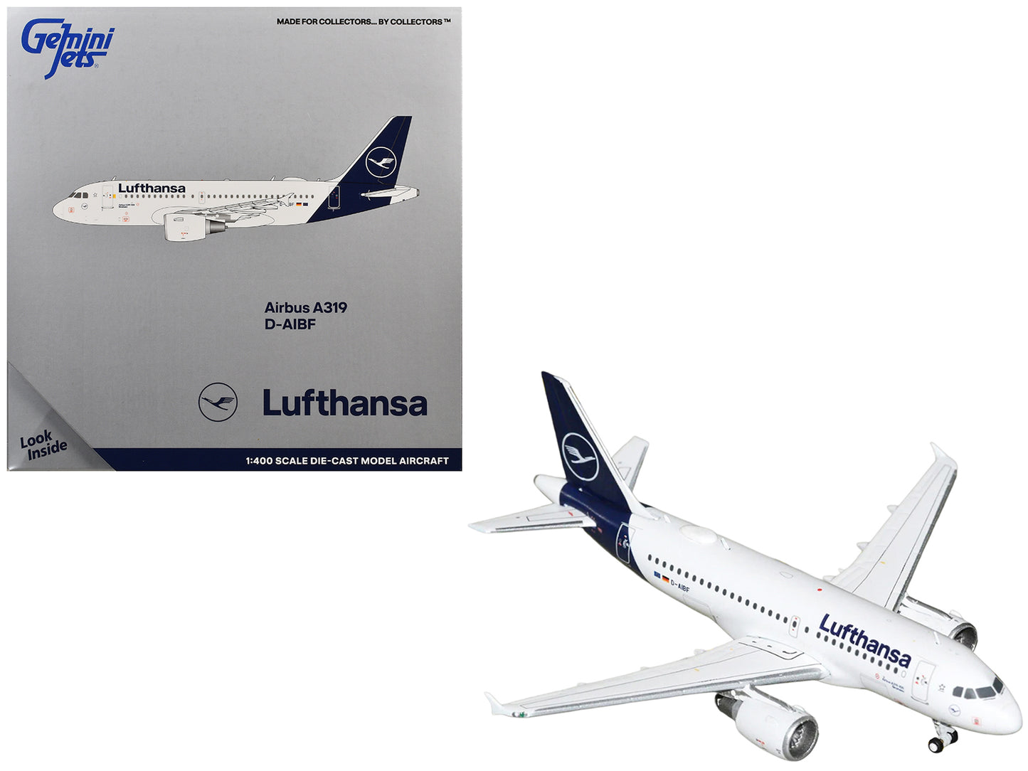Airbus A319-100 Commercial Aircraft "Lufthansa" (D-AIBF) White with Dark Blue Tail 1/400 Diecast Model Airplane by GeminiJets <h2>Airbus GeminiJets</h2> <p>High-quality car perfect for collectors and