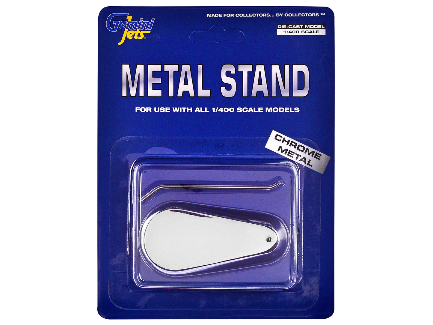 Chrome Metal Display Stand for 1/400 Scale Models by GeminiJets <h2>Chrome GeminiJets</h2> <p>High-quality diecast model car perfect collectors and enthusiasts. Features detailed interior exterior cra