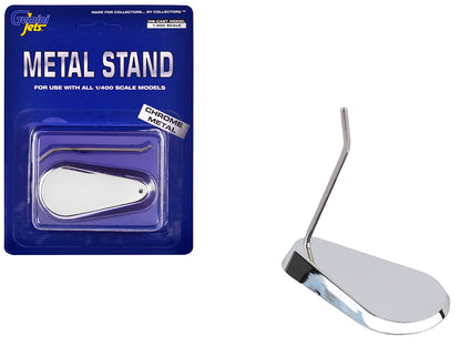 Chrome Metal Display Stand for 1/400 Scale Models by GeminiJets <h2>Chrome GeminiJets</h2> <p>High-quality diecast model car perfect collectors and enthusiasts. Features detailed interior exterior cra