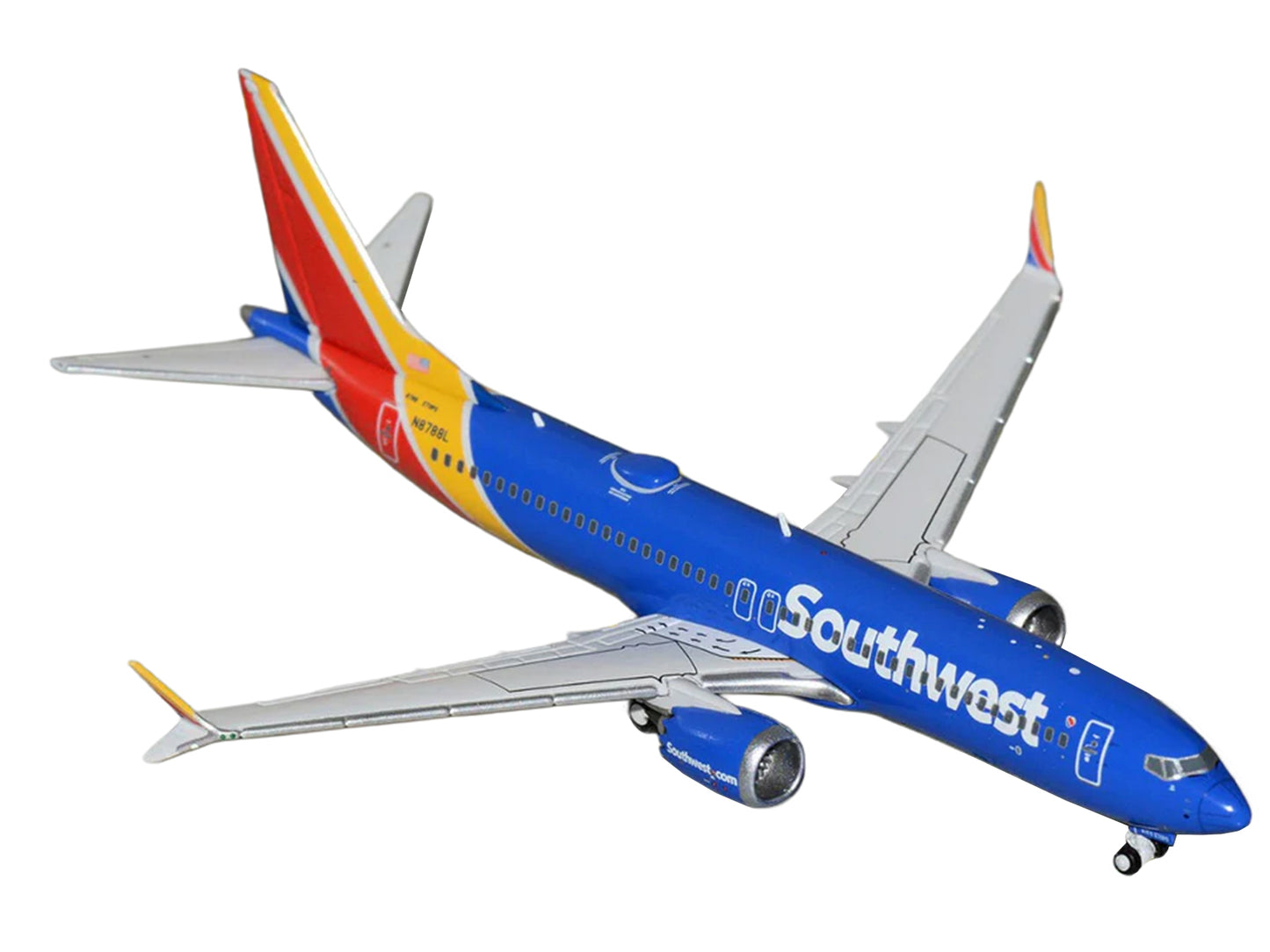 Boeing 737 MAX 8 Commercial Aircraft "Southwest Airlines" (N8788L) Blue with Red and Yellow Stripes 1/400 Diecast Model Airplane by GeminiJets <h2>Boeing GeminiJets</h2> <p>High-quality car perfect fo