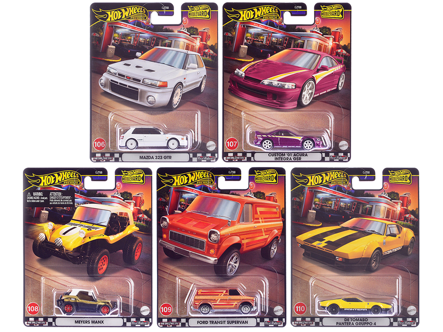 Hot Wheels "Boulevard 106-110" 5 piece Set "Premium" 2024 Series Diecast Model Cars by <h2>"Boulevard Wheels</h2> <p>High-quality car perfect for collectors and enthusiasts. Features detailed interior