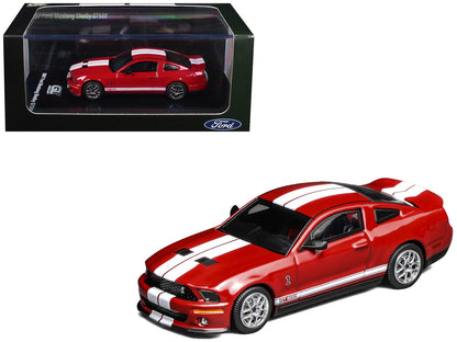 2007 Ford Mustang Shelby GT500 Torch Red with White Stripes 1/64 T&y Diecast Model Car by MotorHelix & Greenlight