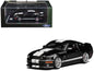 2007 Ford Mustang Shelby GT500 Ebony Black with White Stripes 1/64 T&y Diecast Model Car by MotorHelix & Greenlight