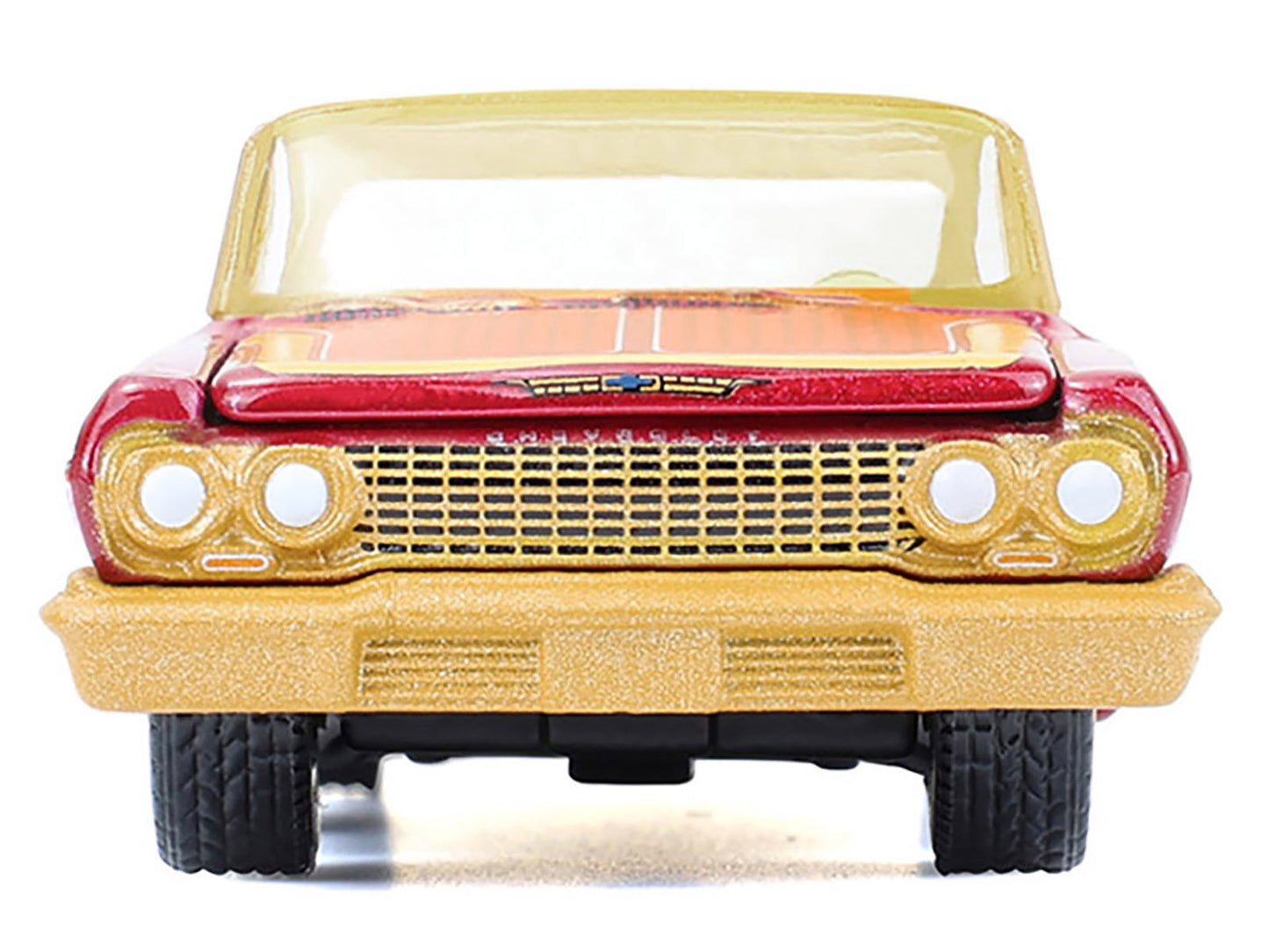 GreenLight 1963 Chevrolet Impala Lowrider "Michael Heralda Special Edition" Red Metallic with Cream Top and Interior Gold Graphics "Hobby Exclusive" Series 1/64 Diecast Model Car by <h2>1963 Greenligh