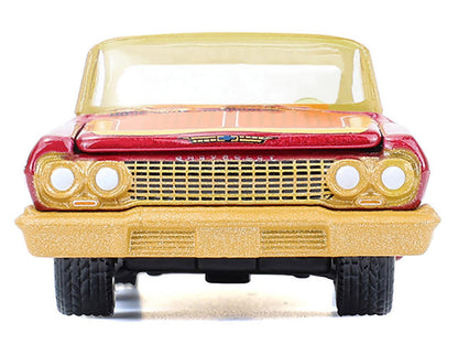 GreenLight 1963 Chevrolet Impala Lowrider "Michael Heralda Special Edition" Red Metallic with Cream Top and Interior Gold Graphics "Hobby Exclusive" Series 1/64 Diecast Model Car by <h2>1963 Greenligh