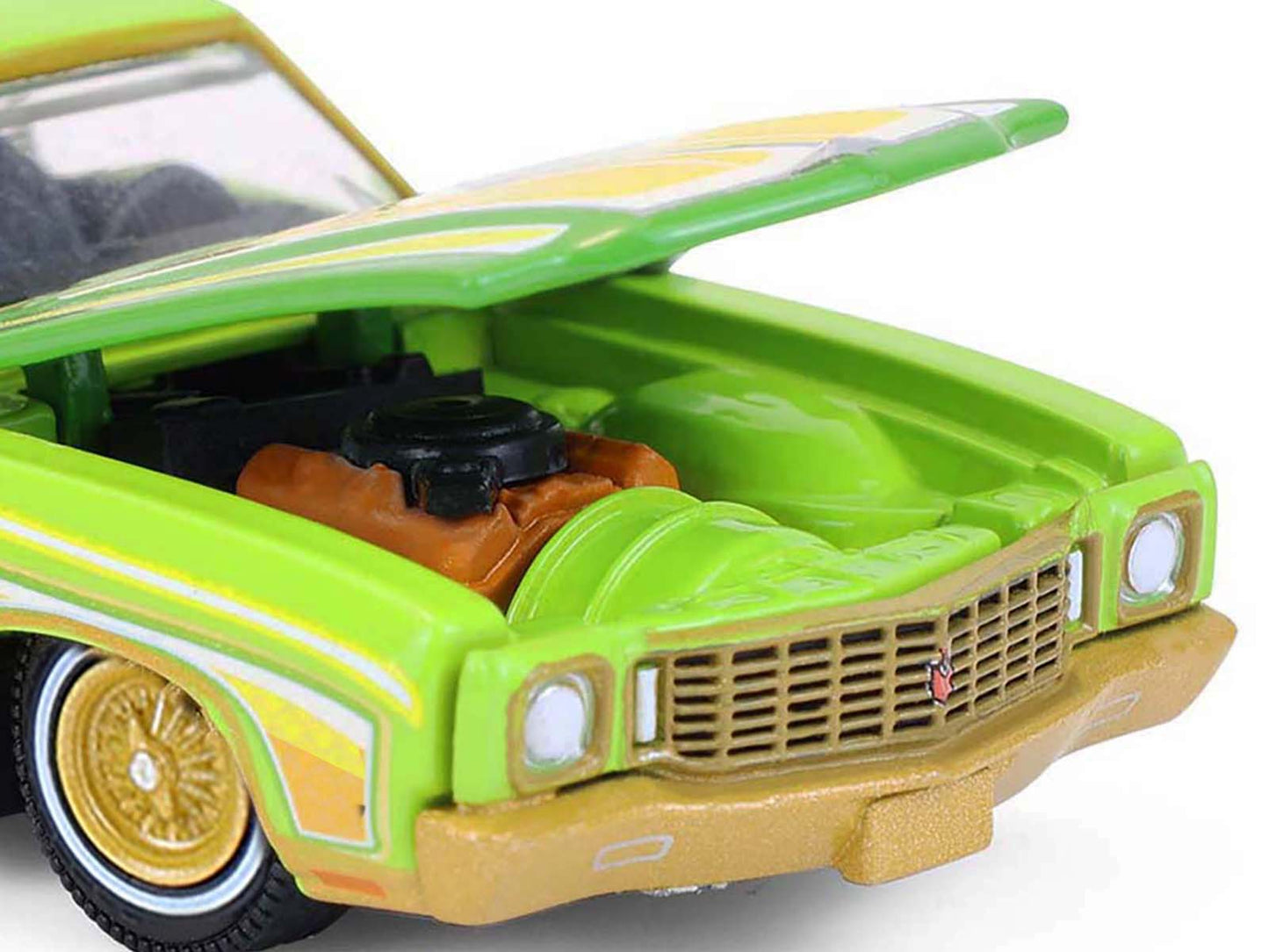 GreenLight 1970 Chevrolet Monte Carlo Lowrider "Michael Heralda Special Edition" Lime Green with Graphics "Hobby Exclusive" Series 1/64 Diecast Model Car by <h2>1970 Greenlight</h2> <p>High-quality pe