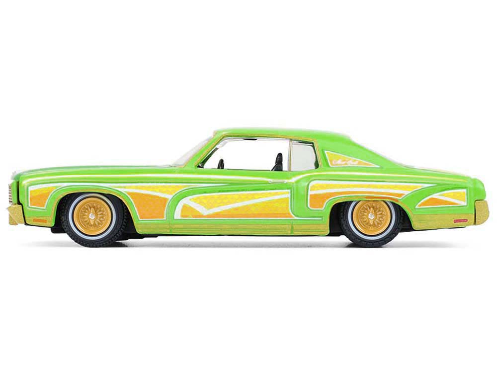 GreenLight 1970 Chevrolet Monte Carlo Lowrider "Michael Heralda Special Edition" Lime Green with Graphics "Hobby Exclusive" Series 1/64 Diecast Model Car by <h2>1970 Greenlight</h2> <p>High-quality pe