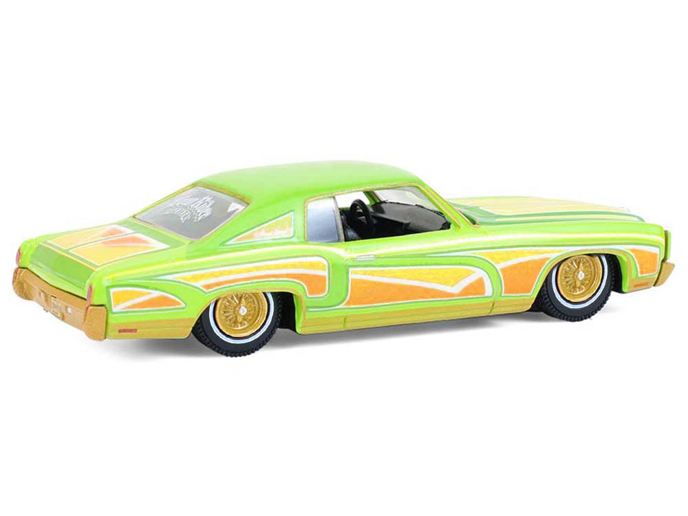 GreenLight 1970 Chevrolet Monte Carlo Lowrider "Michael Heralda Special Edition" Lime Green with Graphics "Hobby Exclusive" Series 1/64 Diecast Model Car by <h2>1970 Greenlight</h2> <p>High-quality pe