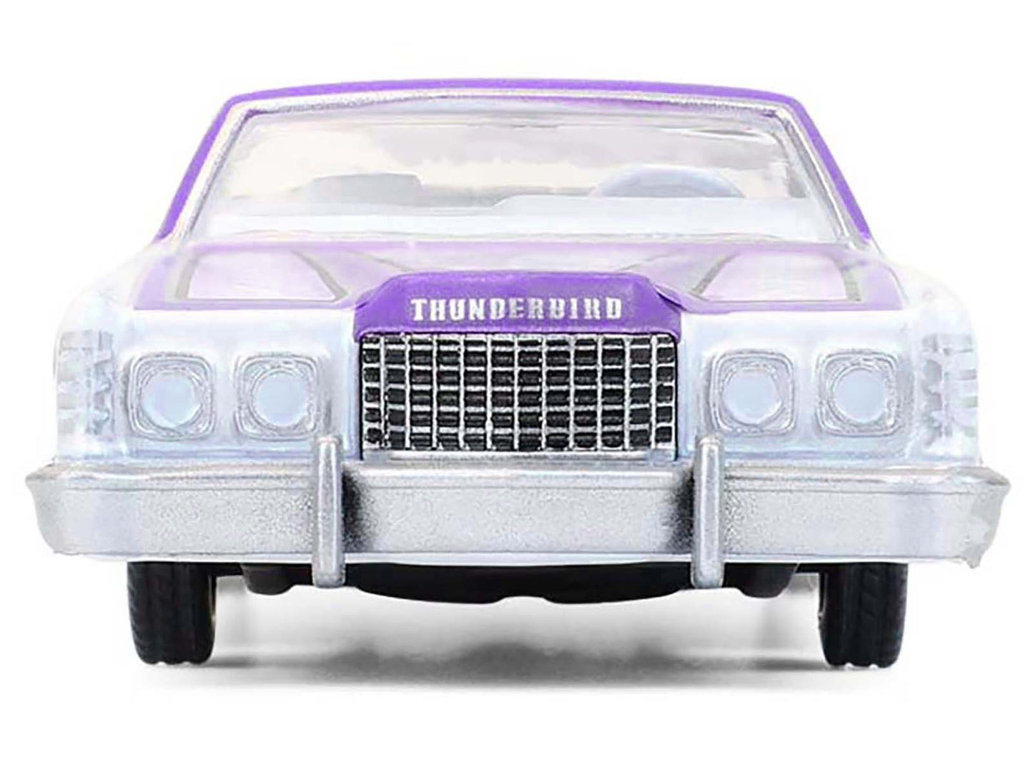 GreenLight 1973 Ford Thunderbird Lowrider "Michael Heralda Special Edition" Purple Metallic with Graphics and White Interior "Hobby Exclusive" Series 1/64 Diecast Model Car by <h2>1973 Greenlight</h2>