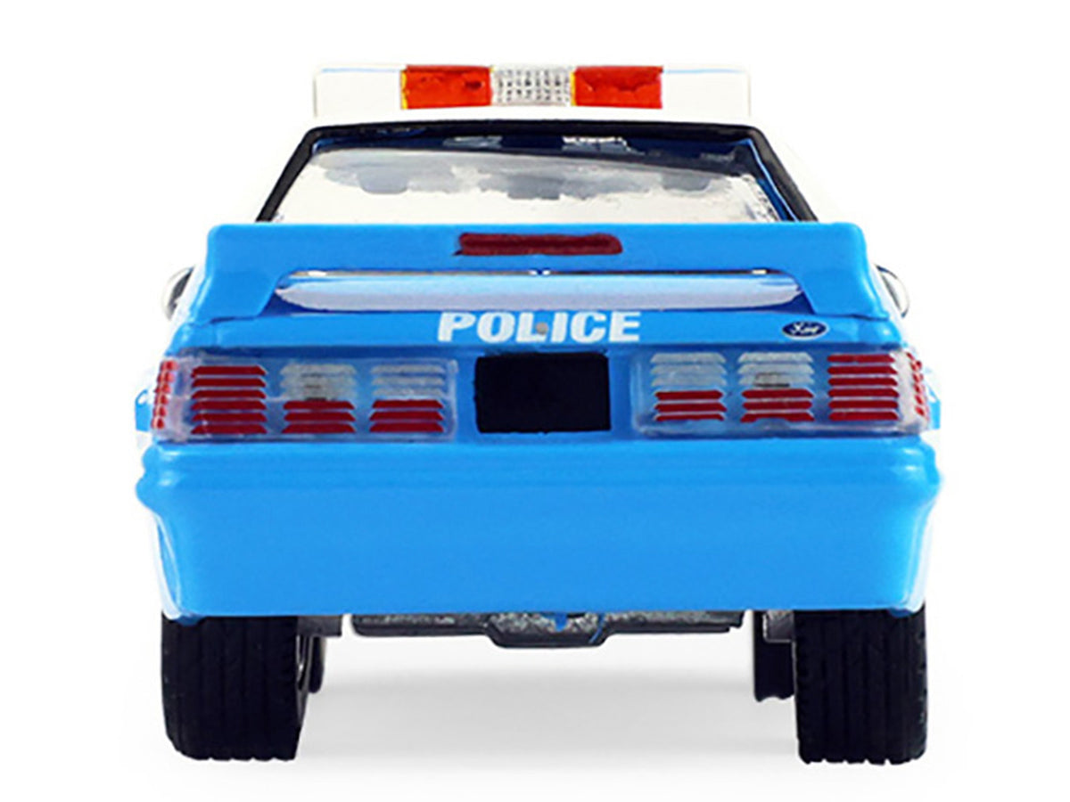 1987 Ford Mustang Blue White Top 1/64 Diecast Model Car - Greenlight