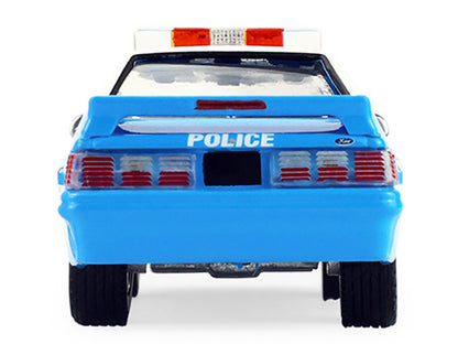 1987 Ford Mustang Blue White Top 1/64 Diecast Model Car - Greenlight