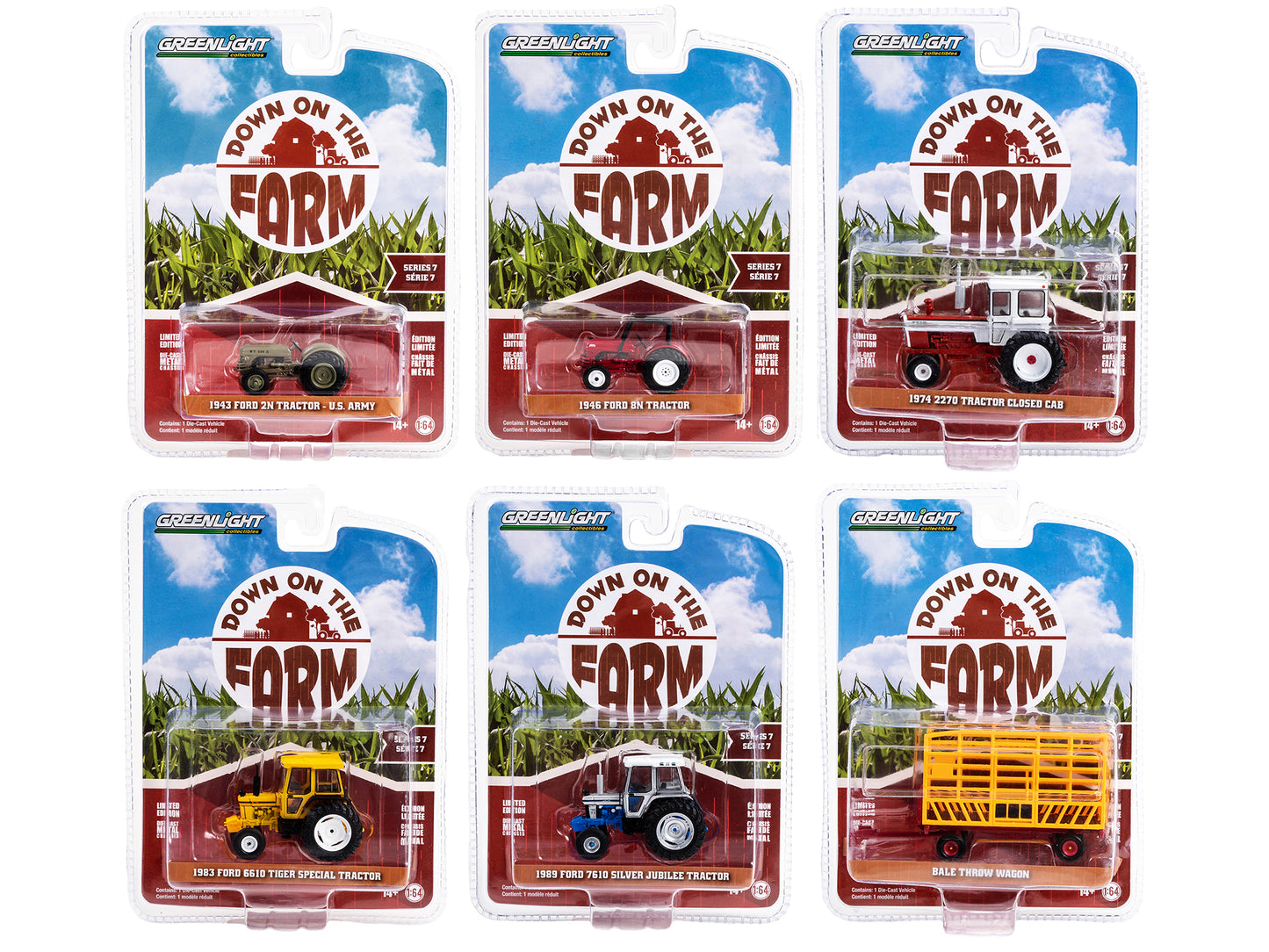 GreenLight "Down on the Farm" Series Set of 6 pieces Release 7 1/64 Diecast Models by <h2>"Down Greenlight</h2> <p>High-quality model car perfect for collectors and enthusiasts. Features detailed inte