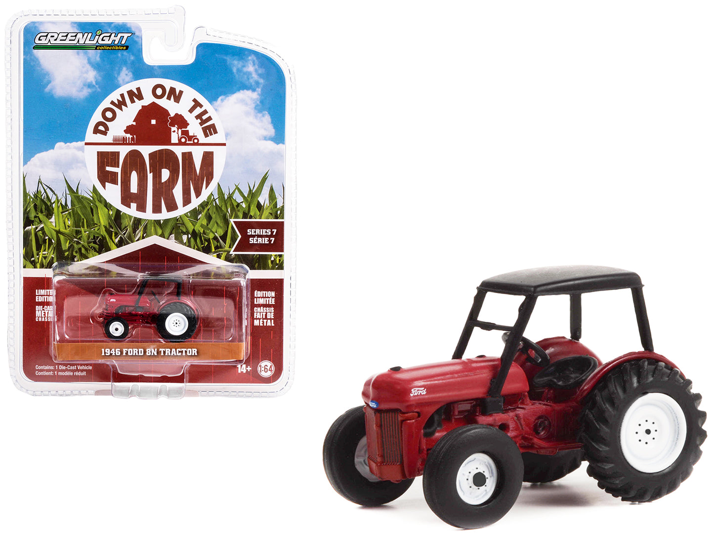 GreenLight 1946 Ford 8N Tractor Red with Black Canopy "Down on the Farm" Series 7 1/64 Diecast Model by <h2>1946 Greenlight</h2> <p>High-quality car perfect for collectors and enthusiasts. Features de