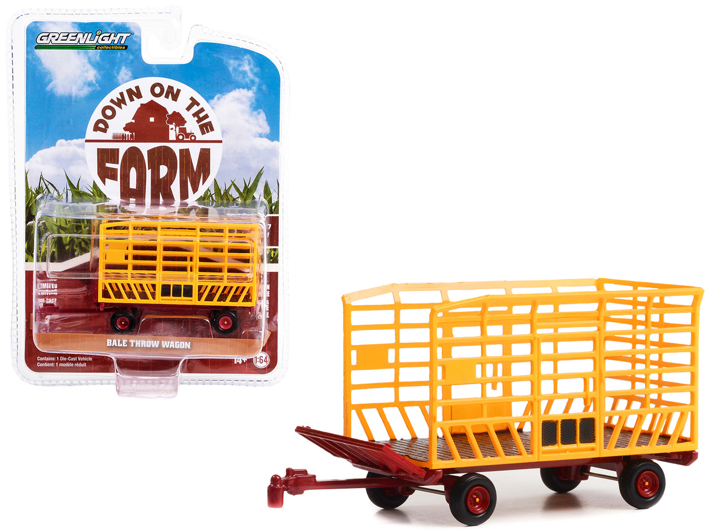 GreenLight Bale Throw Wagon Yellow and Red "Down on the Farm" Series 7 1/64 Diecast Model by <h2>Bale Greenlight</h2> <p>High-quality car perfect for collectors enthusiasts. Features detailed interior