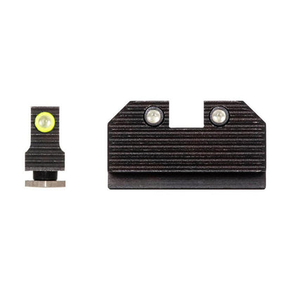 Night Fision Optics-Ready Stealth Series for Glock 17/19/34 Yellow Front Ring/Black Rear Rings