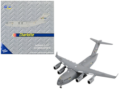 Boeing C-17 Globemaster III Transport Aircraft "Charlotte Air National Guard - United States Force" Gray "Gemini Macs" Series 1/400 Diecast Model Airplane by GeminiJets <h2>Boeing GeminiJets</h2> <p>H