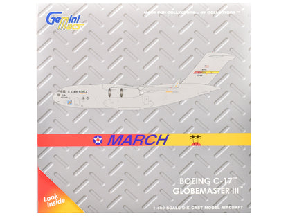 McDonnell Douglas C-17 Globemaster III Transport Aircraft "452nd AMW March ARB" United States Air Force "Gemini Macs" Series 1/400 Diecast Model Airplane by GeminiJets <h2>McDonnell GeminiJets</h2> <p