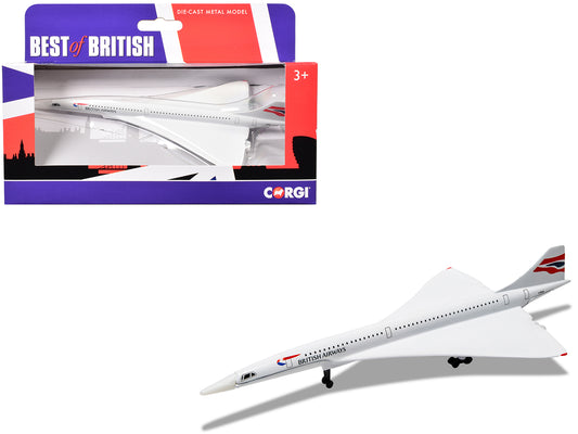 BAe/Aerospatiale Concorde Commercial Aircraft "British Airways" White "Best of British" Series T&y Diecast Model by Corgi