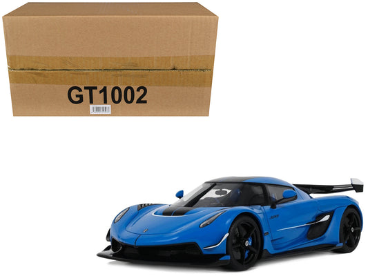 2025 Koenigsegg Jesko Blue Metallic with Black Stripes 1/18 Model Car by GT Spirit T&y