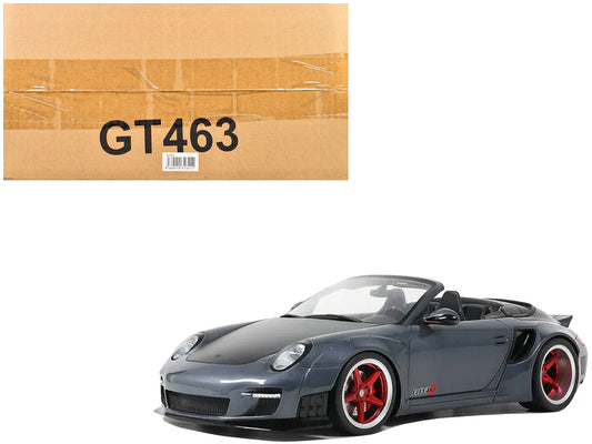 Porsche 911 LB-Works Alpha 9 Gray with Black Hood 1/18 Model Car by GT Spirit T&y