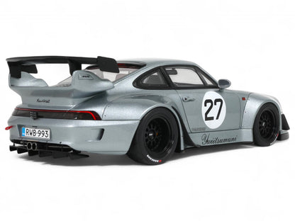2024 RWB Yuiitsumuni #27 Silver Metallic 1/18 Model Car by GT Spirit