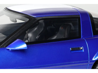 1996 Chevrolet Corvette C4 Grand Sport Blue Metallic with White Stripe 1/18 Model Car by GT Spirit