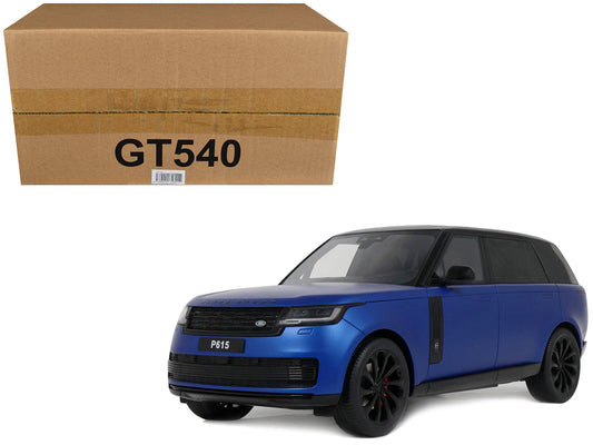 2024 Range Rover P615 SV Blue Metallic with Black Top 1/18 Model Car by GT Spirit T&y