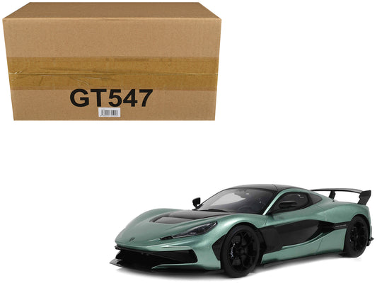 2024 Rimac Nevera R Green Metallic with Black Top 1/18 Model Car by GT Spirit T&y