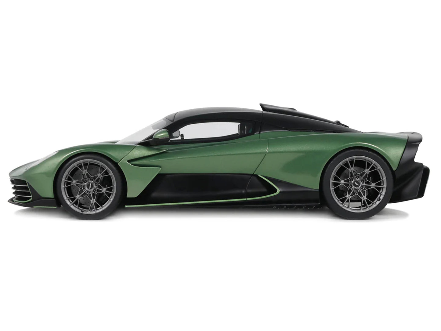 2025 Aston Martin Valhalla Green Metallic with Black Top 1/18 Model Car by GT Spirit
