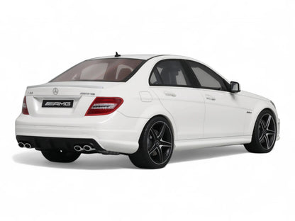 2007 Mercedes-Benz C63 AMG Diamond White 1/18 Model Car by GT Spirit
