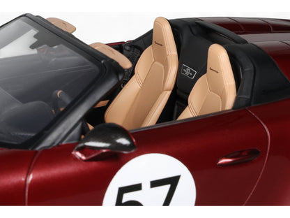 2019 Porsche 911 (991.2) Speedster #57 "Heritage Edition" Cherry Red Metallic 1/18 Model Car by GT Spirit