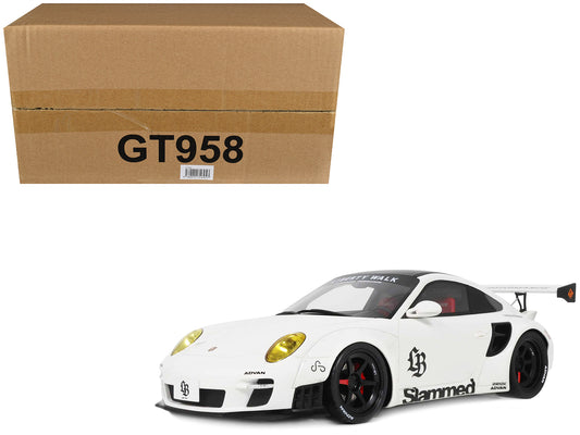 2024 Porsche 911 Turbo LB-Works White with Black Top 1/18 Model Car by GT Spirit T&y
