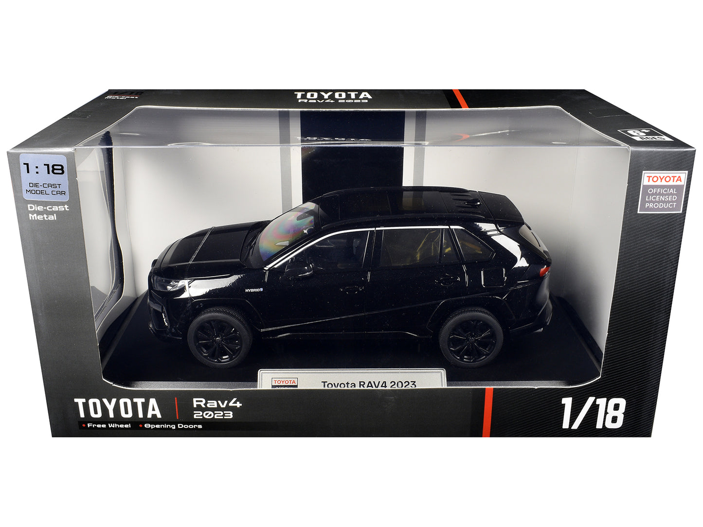 2023 T&yota Rav4 Hybrid Black 1/18 T&y Diecast Model Car by Heimanba