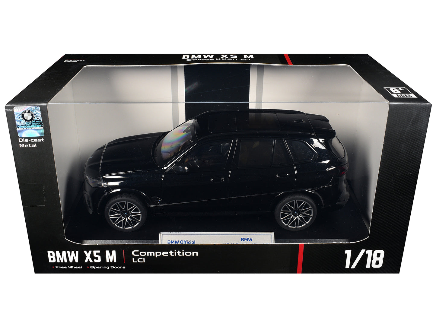 BMW X5 M Competition LCI Black Metallic with Moonroof 1/18 T&y Diecast Model Car by Heimanba